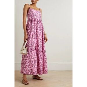 MATTEAU Tiered Floral Pink Maxi Sundress size 4 (US 8)